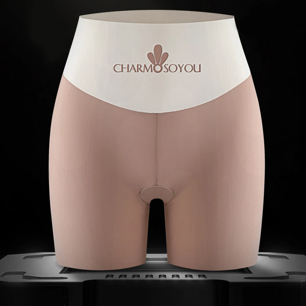 

Solid Safety Pants High Waist Women's Shorts Under The Skirt Ice Silk Seamless Panties Boxer Cycling Shorts Hip Lift Pants