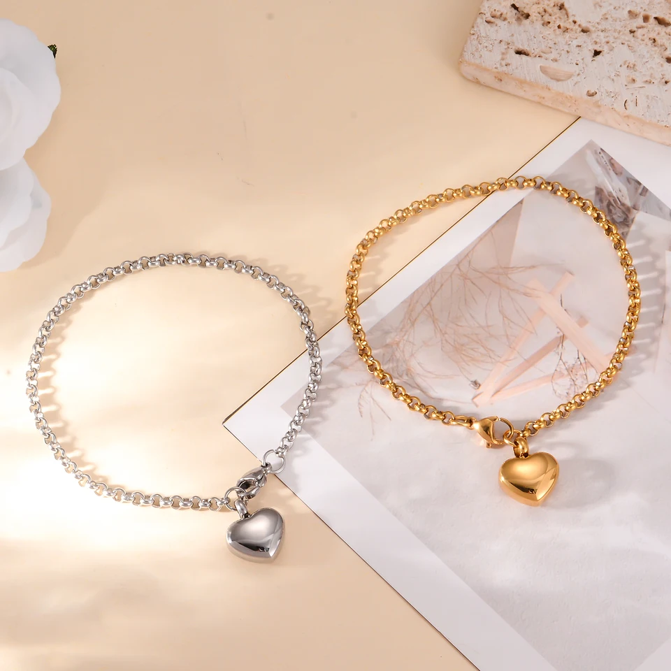 ADENLA Bracciale per cremazione per Ceneri, Braccialetto commemorativo a Forma di Cuore, urna commemorativa, portacenere in Acciaio Inossidabile, Gioielli per Donne, Oro Rosa