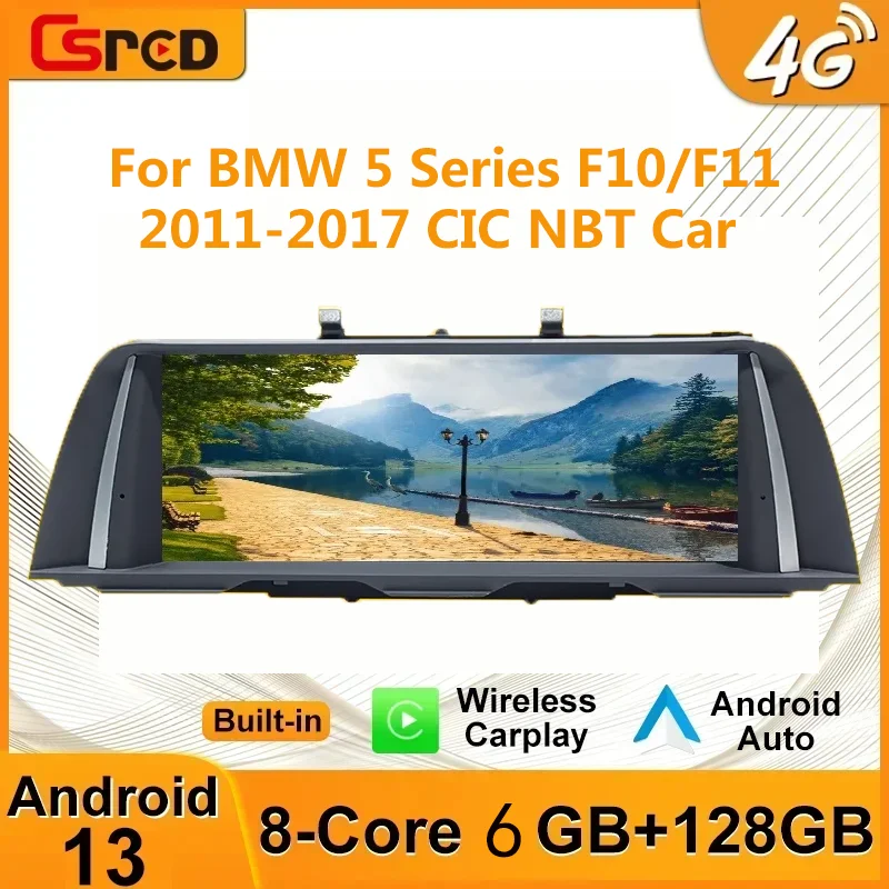 Csred Android 13 For BMW 5 Series F10/F11 2011-2017 CIC NBT Car Multimedia Player GPS Navigation Head Unit Video Player Carplay