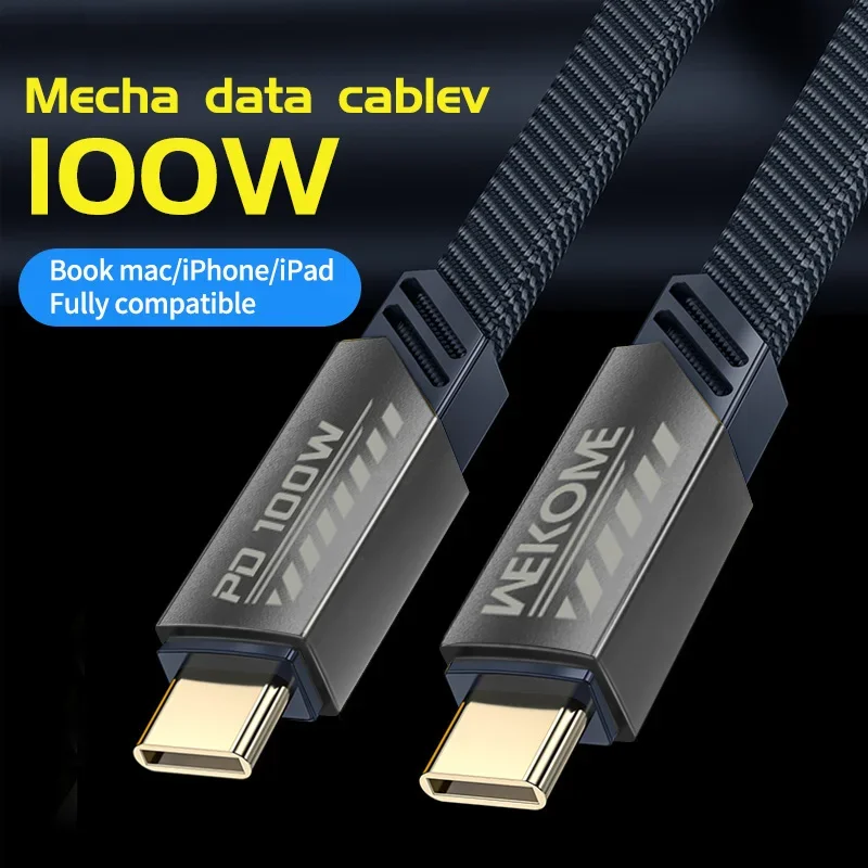 Nuovo Cavo Dati Di Ricarica Rapida Mech Style Da Usb C A C 100W / Pd 20W C2L Con Nylon Intrecciato Per Apple Iphone Xiaomi Samsung Google