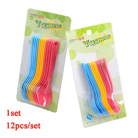 Baby Feeding Spoon Safe Plastic Toddler Training Eating Spoon Set Food Feeding Tools Baby Spoon