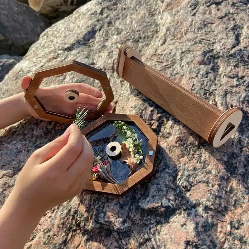 3D filled wooden kaleidoscope kit for children DIY kaleidoscope toy glasses assembly kit suitable for nature enthusiasts toys