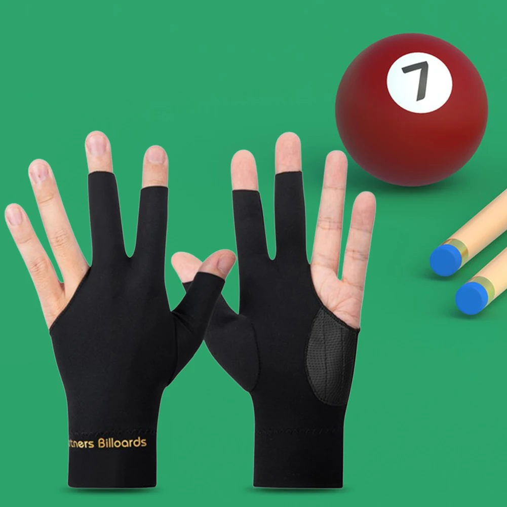 Billiard Gloves Billiard Gloves Open 3 Finger Gloves Anti-Slip Snooker Pool Breathable Billiard Sports Accessories