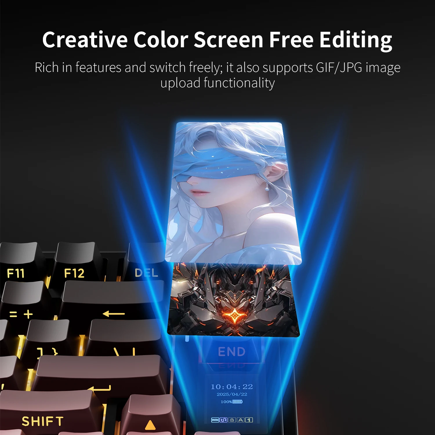AULA S75 PRO Mechanical Keyboard 75% Custom Layout RGB Backlight Wireless Bluetooth Gaming Keyboard with Screen Knob 3