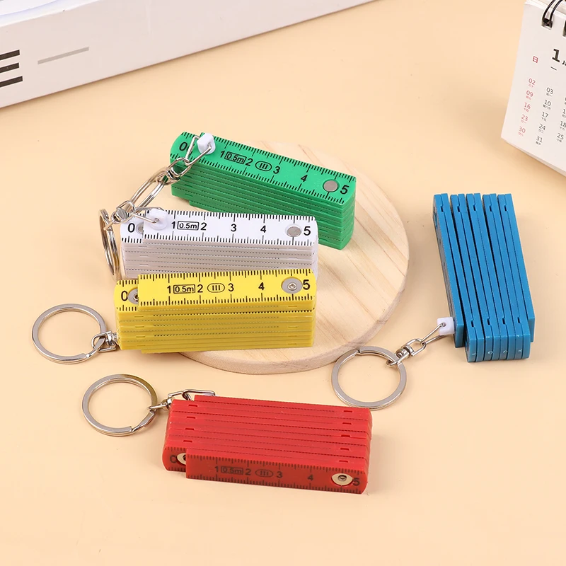 50cm Plastic Fold Ruler Tape Measure Carpenter Measuring Tool Creative Design Key Chain Key Ring tape measure measuring tape measuring ruler