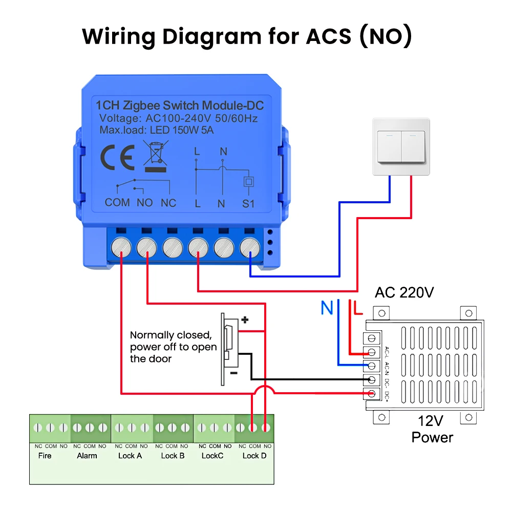 Tuya WIFI/ZigBee Dry Contact Smart Light Switch Module Smart DrY Breaker Relay D