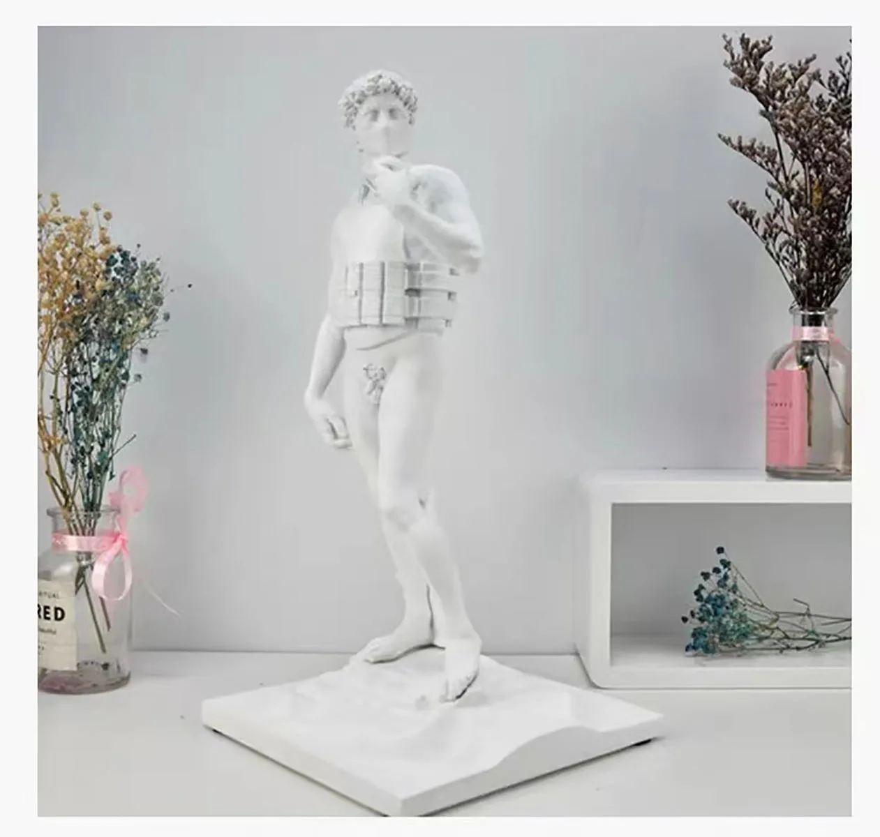 

Throwing Flower Boy Sculpture Art Decoration Ornament Home Crafts Modern Minimal Works Collection