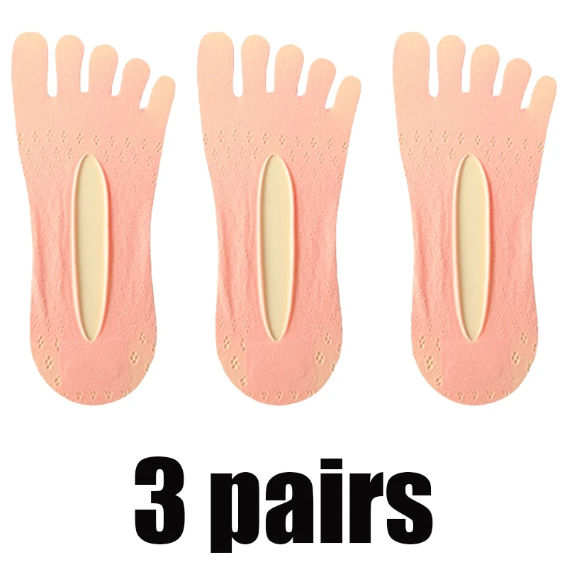 3/5 Paar Damen-Zehensocken, atmungsaktive, ultradünne, elastische, unsichtbare Bootssocken für den Sommer, einfach und bequem. – Detail 9
