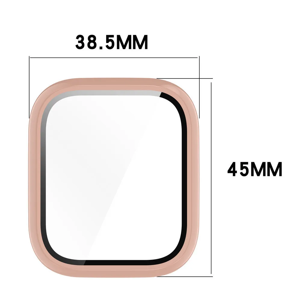 Premium Tempered Glass + Case Screen Protector with Hard PC Bumper for Smartwatches - Anti-Scratch Protection