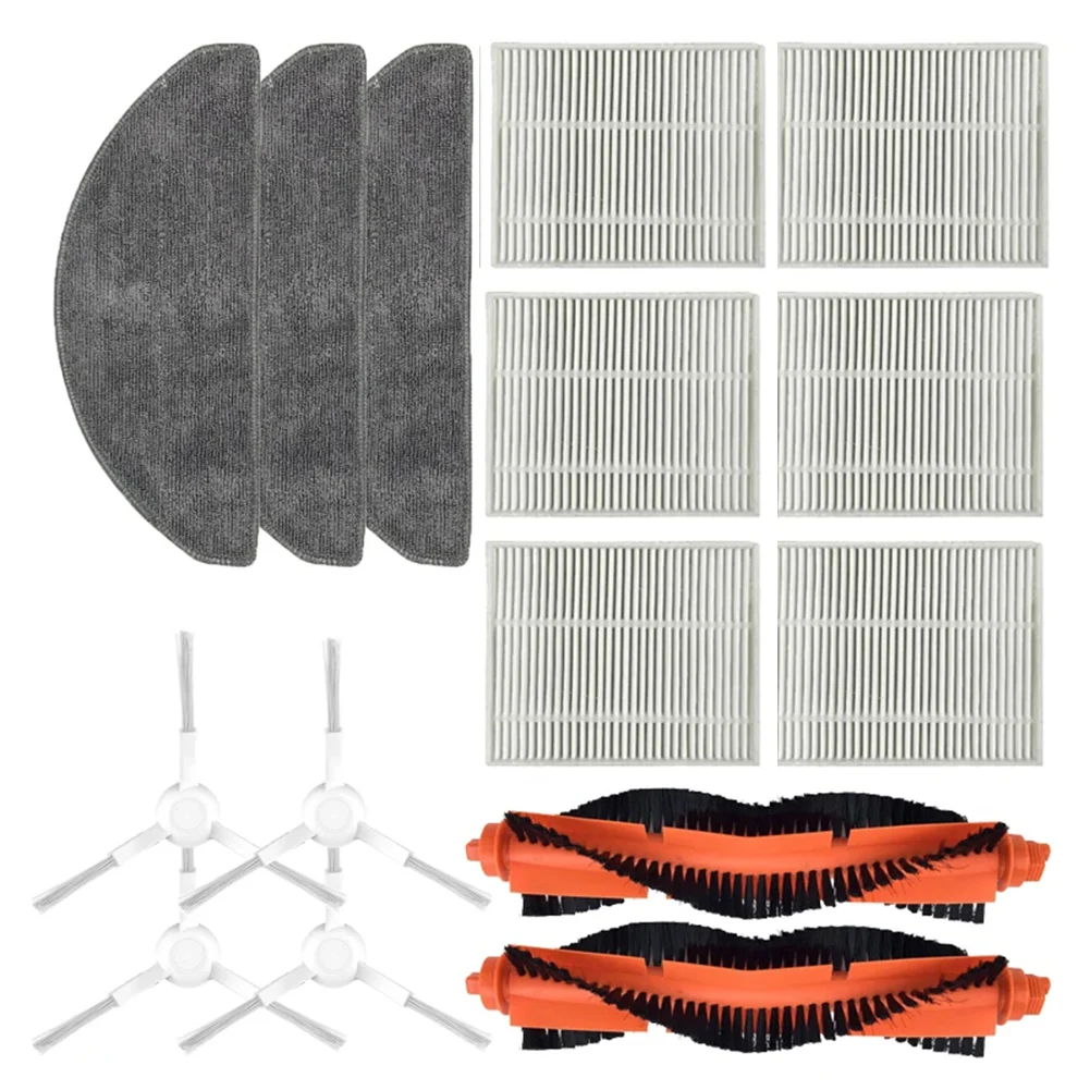 

3pcs Mop Cloths 6pcs Filters 4pcs Side Brushes 2pcs Roller Brush For Xiaomi Robot Vacuum E10 E12 B112 Sweeper Cleaner Accessory