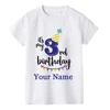 Boy Birthday Number Name Cartoon T Shirt Number 1 2 3 4 5 6 7 8 9 Graphic Kids Clothes Children Birthday T-shirts Funny Gift 3