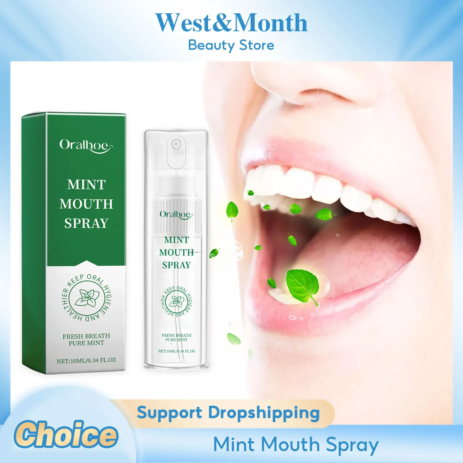 Refreshing Mint Breath Spray Long Lasting Freshens Breath Removing Halitosis Oral Problems Kissing Faint Scent Mouth Mist Spray