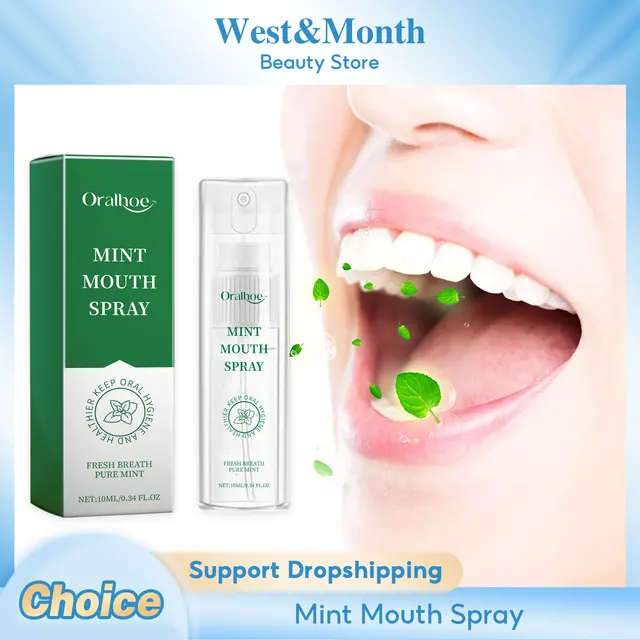 Refreshing Mint Breath Spray Long Lasting Freshens Breath Removing Halitosis Oral Problems Kissing Faint Scent Mouth Mist Spray 1