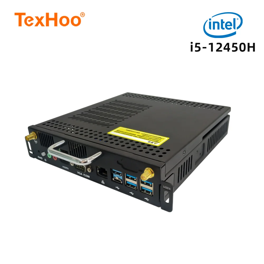 TexHoo OPS 미니 PC 컴퓨터, 인텔 코어 i5 12450H 프로세서, 윈도우 11 DDR4 SSD, 회의 교육 화면, 호스트 내장 42mm 