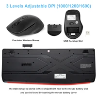Huo Ji CQ088 Wireless Mouse and Keyboard Set - 88 Keys with 2.4 Receiver USB Interface for PC - Black - Image 5