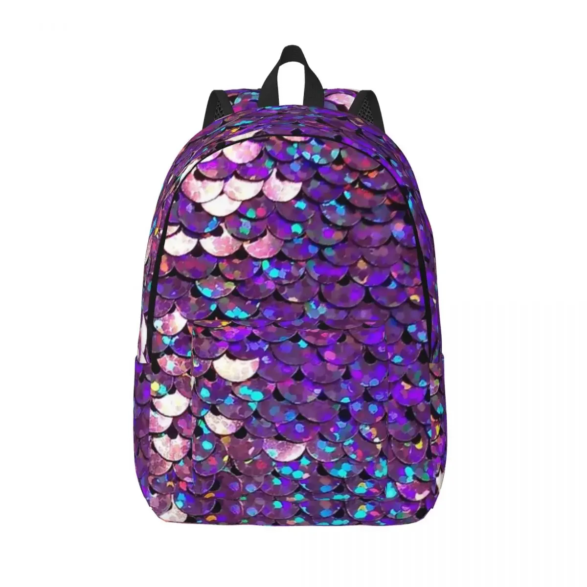 

Brilliant Purple Sequins Woman Small Backpacks Bookbag Waterproof Shoulder Bag Portability Travel Rucksack Children School Bags