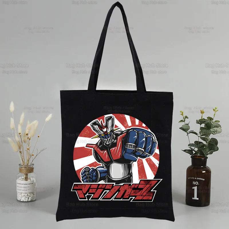 

Mazinger Z Anime Robot Koji Kabuto Japan Manga Canvas Women's College Black Large Capacity Casual Fashion Shoulder Bags