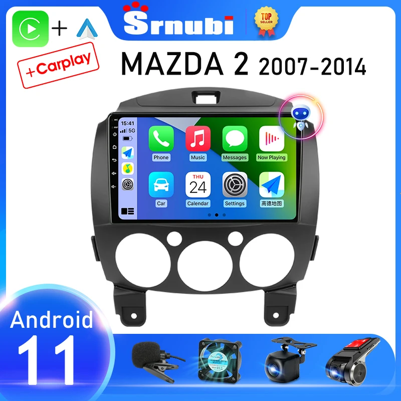 Srnubi Android 11 Carplay Auto for MAZDA 2 Mazda2 2007 2008 2009 2010