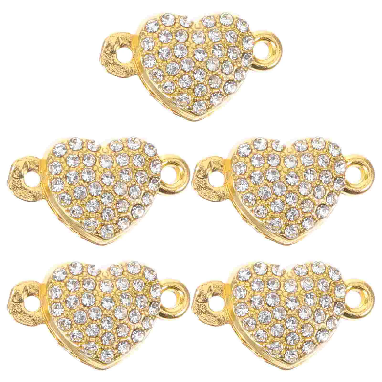 

5 Pcs Jewelry DIY Accessory Jewels Magnetic Clasps Heart Charm An Fittings Connectors Bracelet