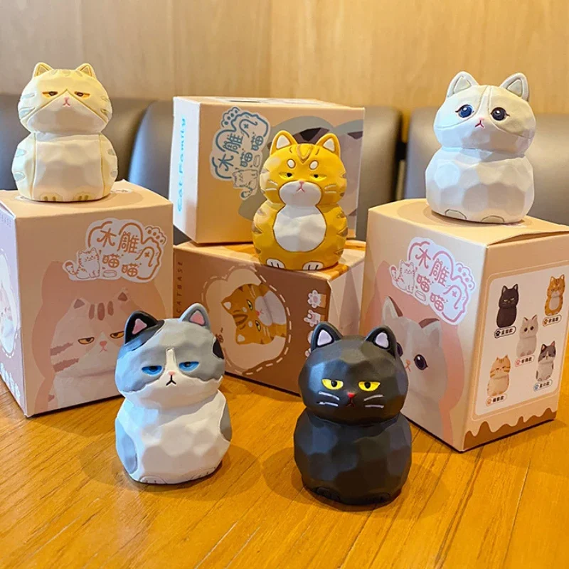 

Resin Cat Figurines Home Desktop Decoration Ragdoll Ocelot Orange Cat Standing Pendant Living Room Children Bedroom Decor