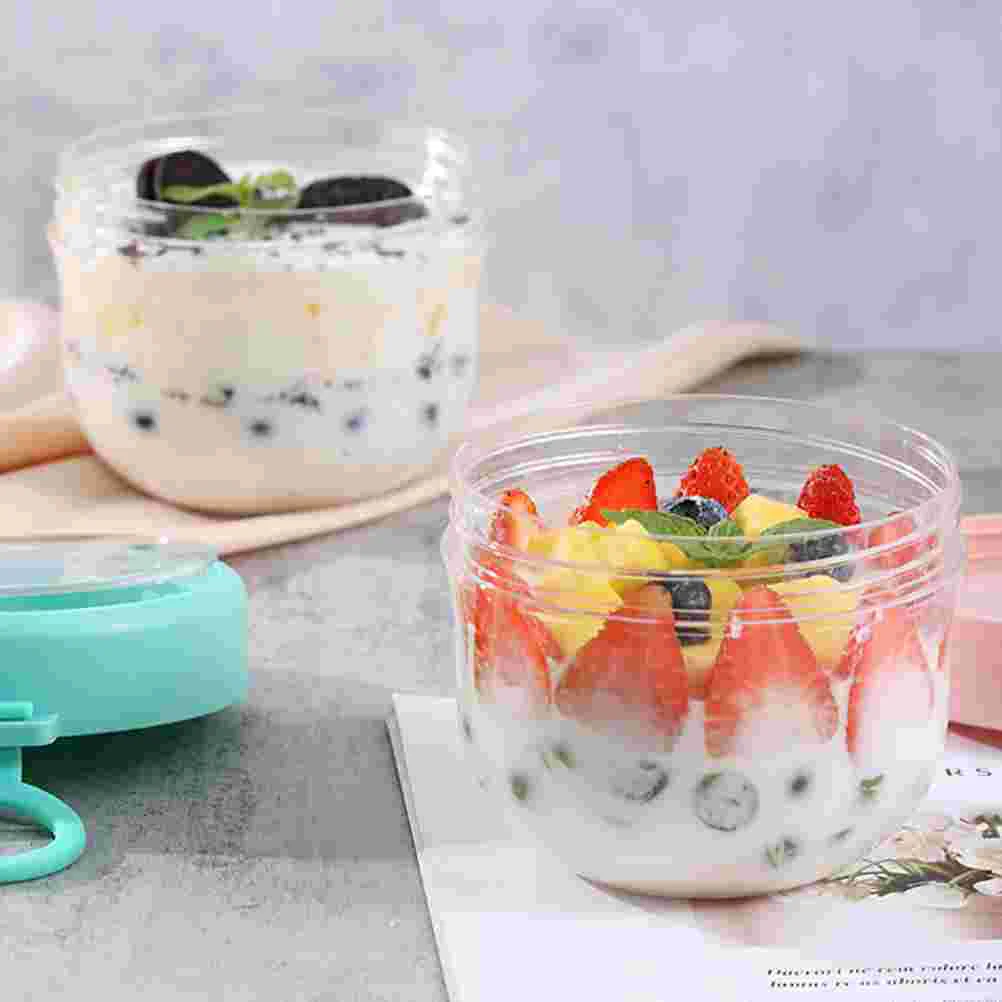 

2 Pcs Soy Milk Oatmeal Container Mason Jars Overnight Oats Glass Cereal Storage Containers