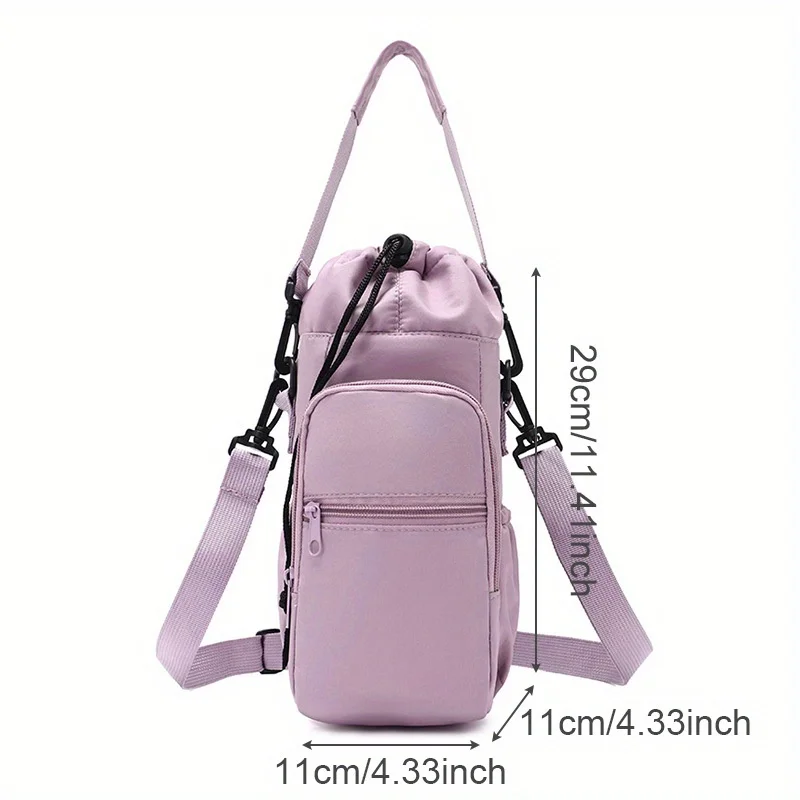 Water Bottle Crossbody Bag, Organizer with Multiple Pocket, Lightweight for Gym, Travel, Hiking, Everyday Ideal Gift for Outdoor