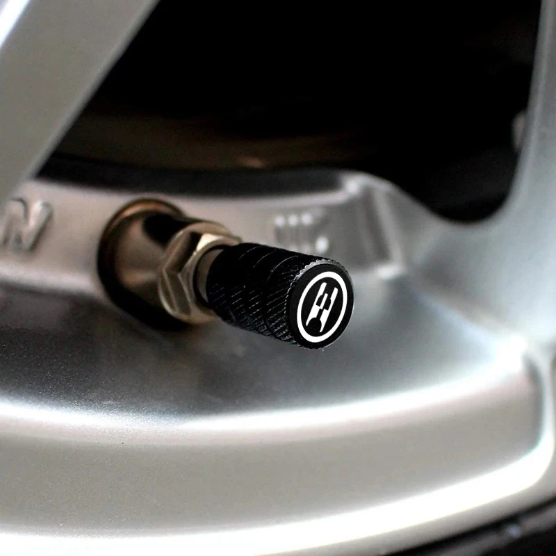 Premium Car Accessories: Stylish E Logo Wheel Valve Caps & Emblem Badge Set