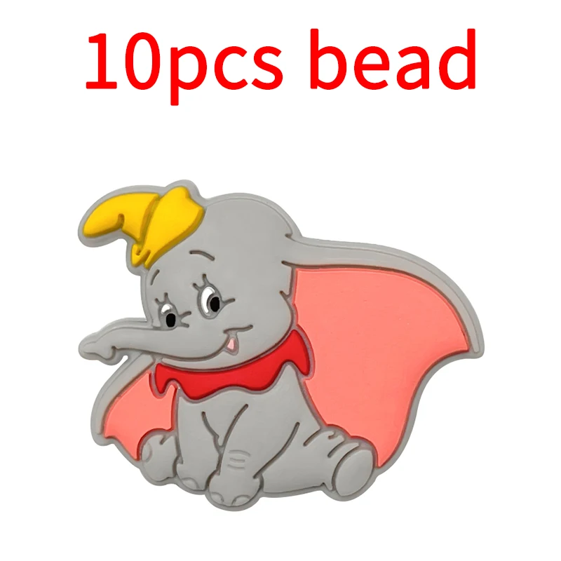 10pcs Silicone Bead Disney Baby Pacifier Bead Holder Chain Accessories BPA-Free