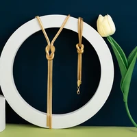 2 pièces/ensemble Sexy lisse longue serpent torsadé chaîne collier Bracelet pour femmes Vintage Goth gland tour de cou Y2K bijoux accessoires nouveau 6