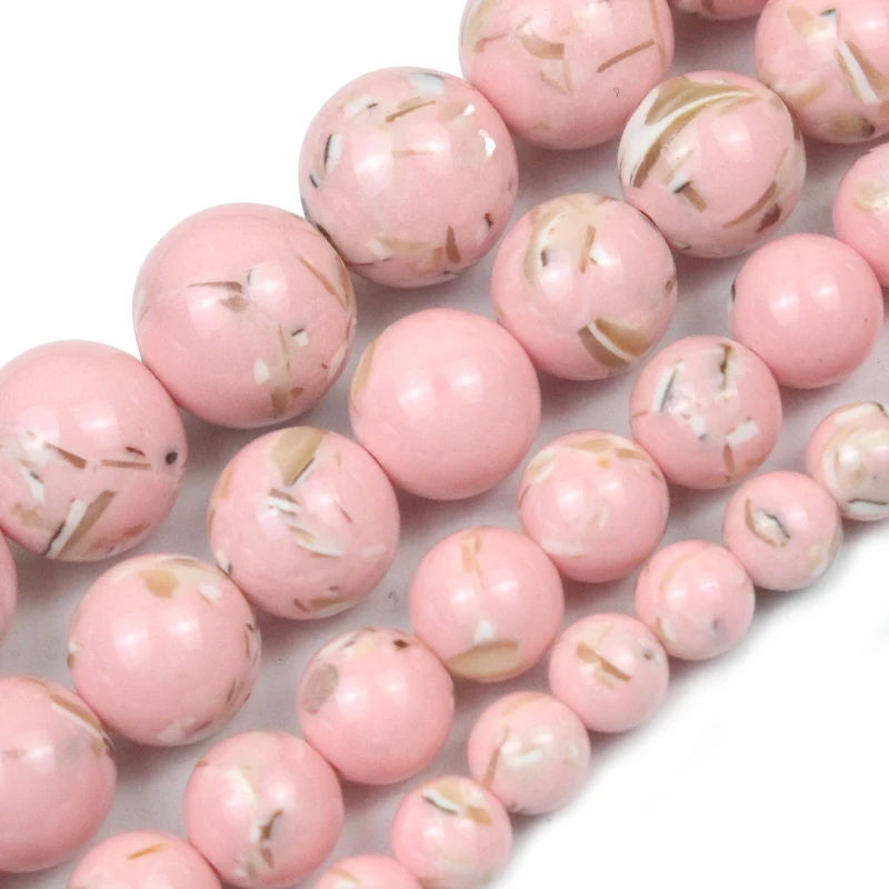 Natural Light Pink Howlite Turquoises Stone Beads For Jewelry - Main Image
