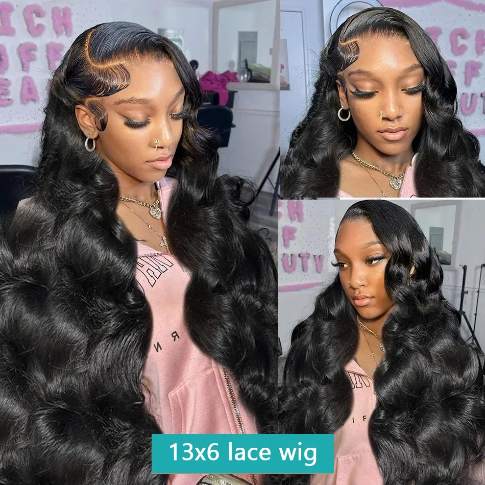 30 Inch HD Transparent 13x4 13x6 Pre Plucked Body Wave Lace Frontal Human Hair Wig Brazilian Hair Wig Women 250 Density