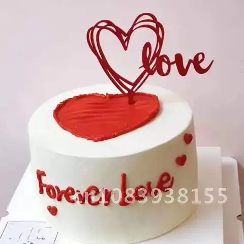 

20Pc Red Heart Love Cake Topper Happy Valentine's Day Cupcake Topper LOVE Letters Couple Proposal Party Cake Decorating Supplies