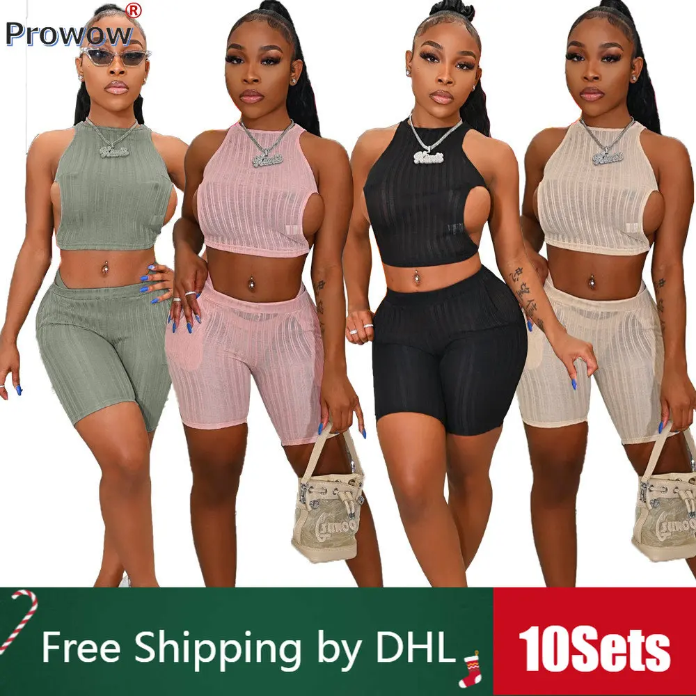 

10 Sets Bulk Women's Swimsuit Sexy Lace-up Backless Top Pockets Shorts T-back 3 Piece Set 2023 Solid Bathing Suit Wholesale 9350
