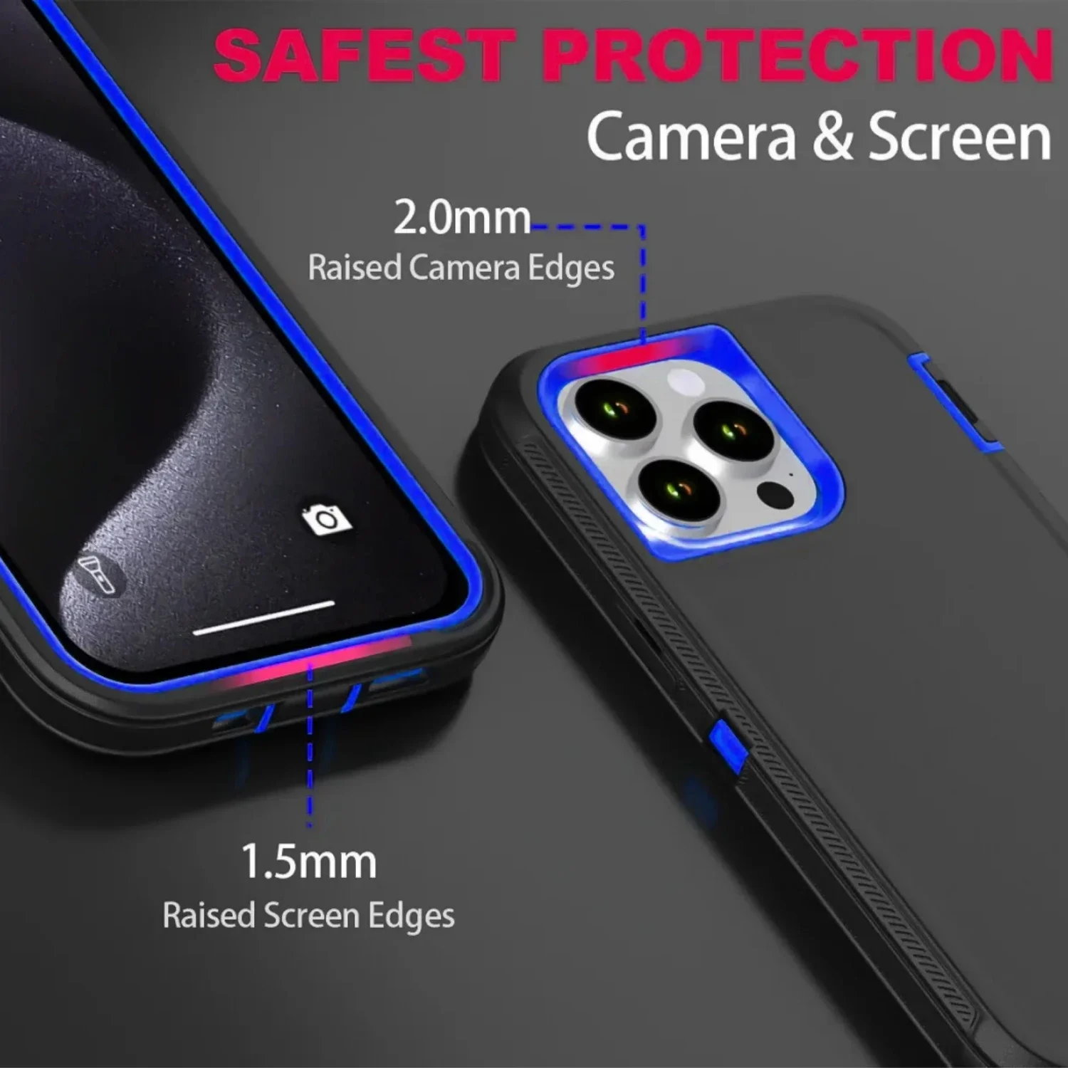 Armor Shockproof Defender Phone Case with Hard PC+TPU Back Cover