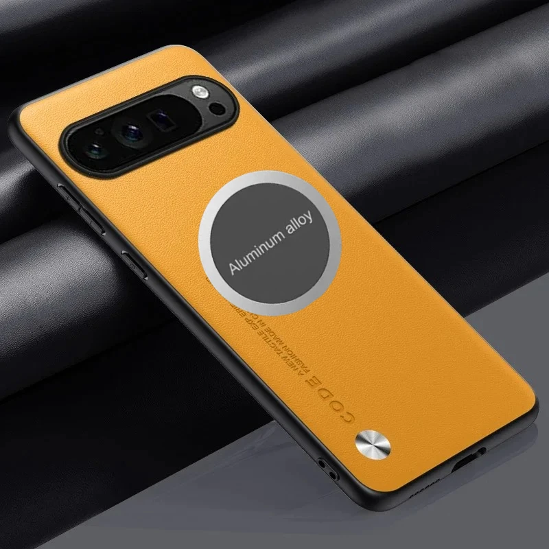 Leather Magnetic Phone Case with Metal Car Holder - Comprehensive Protection