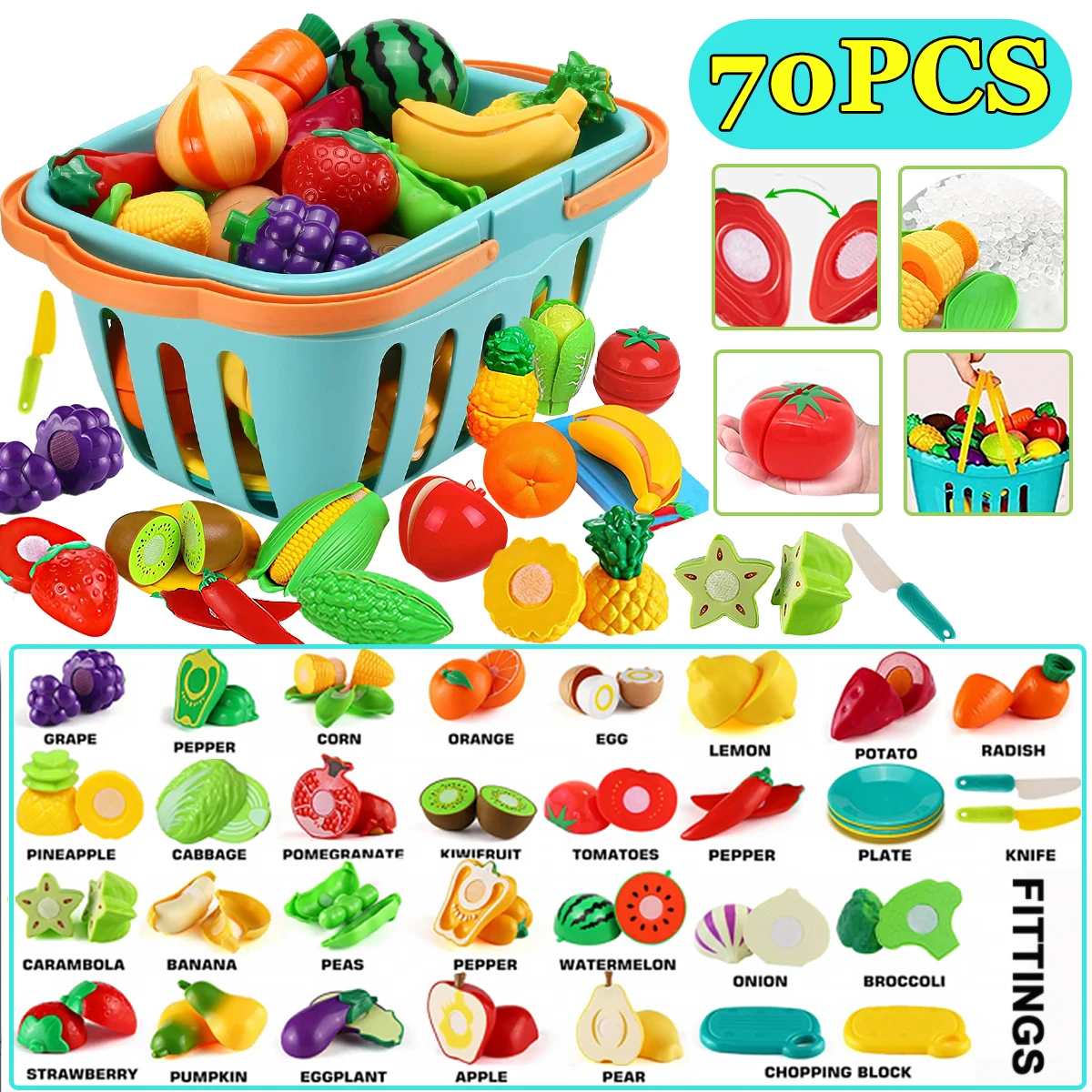 Faire semblant de jouer à la cuisine ensemble de jouets pour enfants, couper  des fruits et légumes, maison de jeu, jouets de simulation, éducation  précoce, cadeaux pour filles et garçons - AliExpress