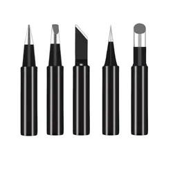 Soldering Iron Tip Kit for Precision Electric Soldering & Welding (5pcs Black)