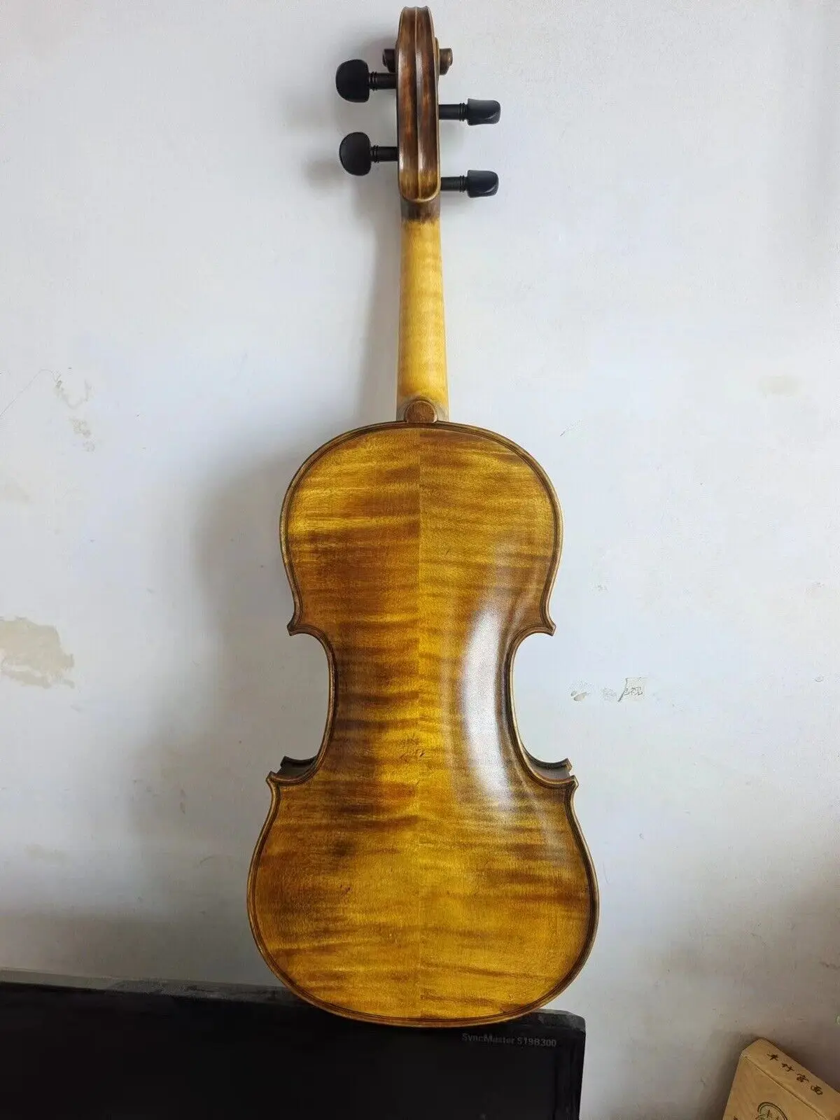 4/4 Violin baroque style European flamed maple back spruce top hand made No2