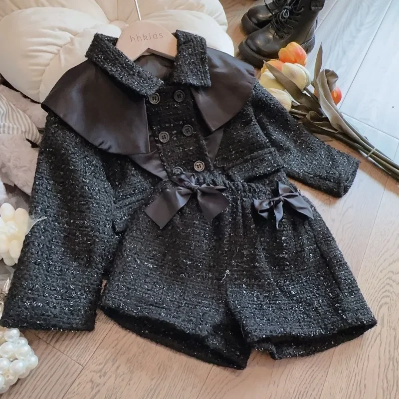 

Girls Princess Clothes Suits Spring Autumn Girls Coats+Pants Lace Shirt Birthday Party Children Clothing Kids Outfits Set 2-7Y