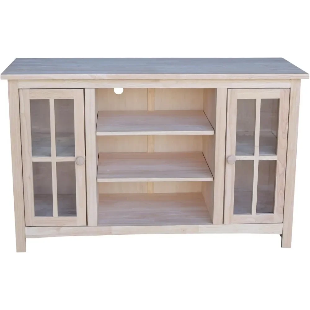IC International Concepts International Concepts 2 Doors and Two Shelf Entertainment/TV Stand, Unfinished 3