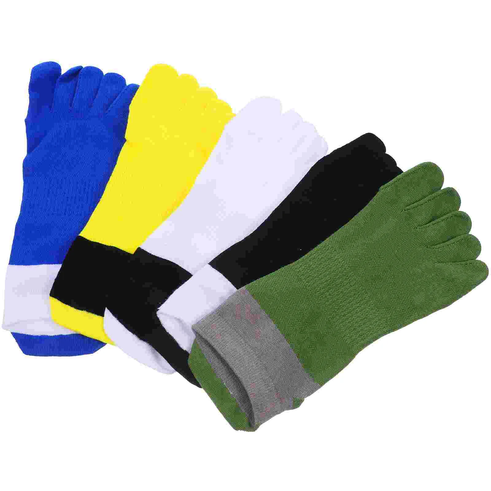 

5 Pairs Mens Cotton Socks Athletic Low Cut Five Toe Breathable Middle Waist for