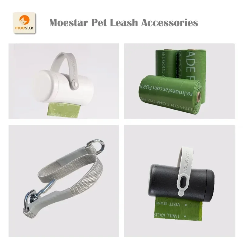 Improved Pet Leash Accessory with Poop Bag Dispenser and Dual Extension Belt