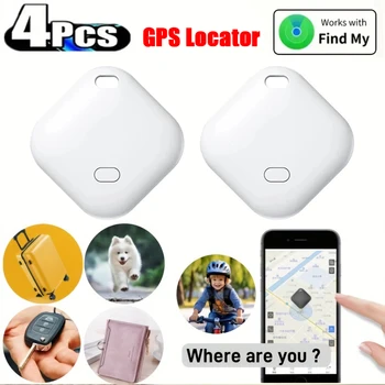 4PCS GPS Tracker Locator Bluetooth Tag Device Finders Work with Apple Find My APP Anti-Lost Smart Tracker for Key Wallet Pet Car 1