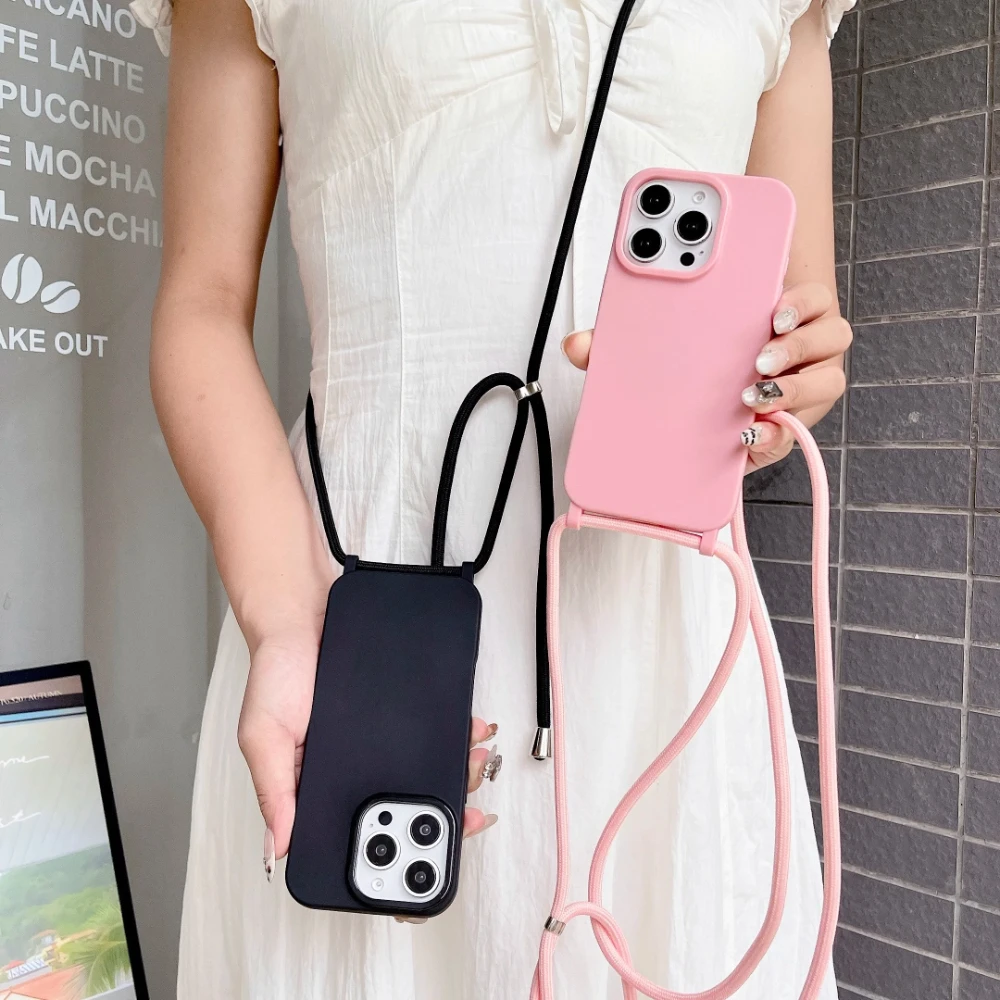 Adjustable Crossbody Lanyard Strap Phone Case with Air Necklace Feature