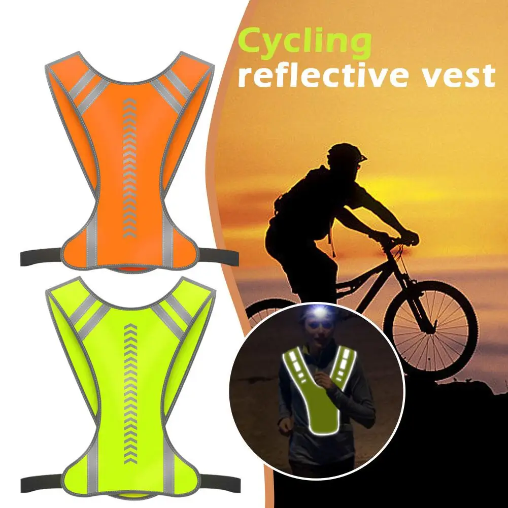 High Visibility Reflective Vest Reflective Straps Night Running Cycling Clothing Vest Adjustable Safety Riding Equipment