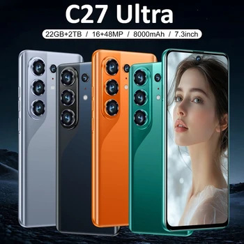 Cover Protettiva in Silicone per Smartphone C27 Ultra, Accessori Android, Custodia Originale 5G per Cellulare 7.3HD