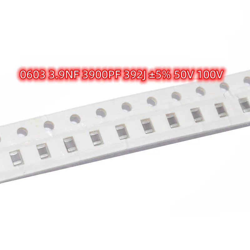 

50 шт. SMD 0603 3.9NF 3900PF 392J ± 5% 50 в 100 в чип высокочастотные керамические конденсаторы NPO COG