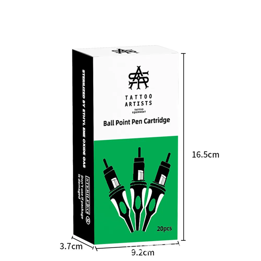 20/60pcs Tattoo Cartridge Needles Ballpoint 5 Colors Practice Drawing for Motor PMU Tattoo Pen Grip Cartridge Needles Supplies