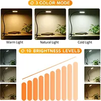 USB LED Reading Lights Flexible Gooseneck Dimmable Table Lamp Clip On Indoor Bedroom Eye Protection Desk Light Book Clamp Lamp 2