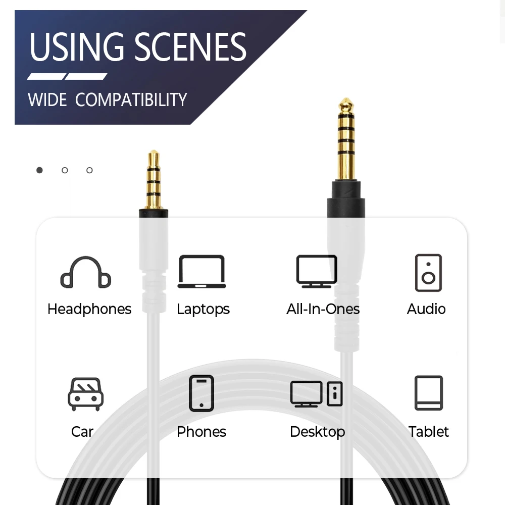 4.4MM to 3.5MM Technical Headphone Upgrade Cable Audio Replacement Line Suitable for Audio-Technica ATH-GDL3 GL3